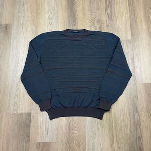Ermenegildo Zegna Sweater Mens Extra Large Blue Knit Crewneck Made In Italy